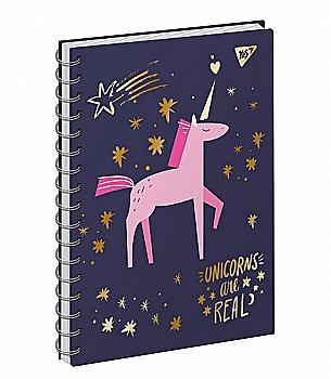 Блокнот А6 64 арк. лін., спіраль, "Unicorn" YES 151623