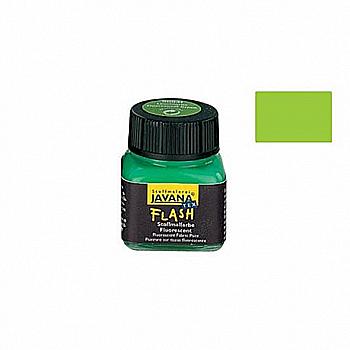 Краска по светлым тканям Flash JAVANA 20 мл флуоресцентная, светло-зелёный, KR-90931