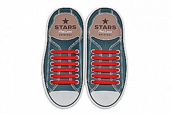 Силіконові антишнурки AntiLaces Stars, 56,5 мм, 12 шт, червоні Силіконові антишнурки AntiLaces Stars, 56,5 мм, 12 шт, червоні