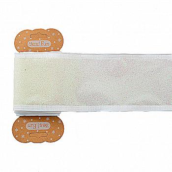 Стрічка декоративна 6 см*2 м, біла глітерна, 750321 Стрічка декоративна 6 см*2 м, біла глітерна, 750321