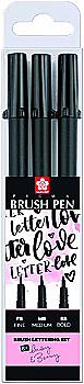 Набір лінерів-ручок Pigma Pen Brush, чорний, 3 шт, Sakura Набір лінерів-ручок Pigma Pen Brush, чорний, 3 шт, Sakura