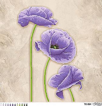 Заготовка бисерная для вышивки "Сиреневые маки", ТК064ан5858