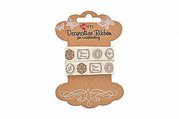 Стрічка бавовняна з малюнком "Вінтаж" 2 м, 741316