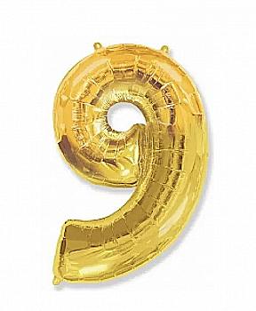 Куля повітряна Цифра 9 золото Ф, 1207-3267