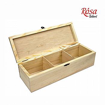 Скринька дерев`яна з замком, три секції, 30*10*8 см, Rosa Talent Скринька дерев`яна з замком, три секції, 30*10*8 см, Rosa Talent