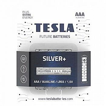 Батарейка TESLA LR03 AAA SILVER+ лужна (4 шт/бл.) ціна вказ. за бл.