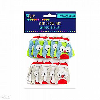 Наліпки 3D з фетру - Зимові сови (10 шт.), KSFI-121 DpCraft Наліпки 3D з фетру - Зимові сови (10 шт.), KSFI-121 DpCraft