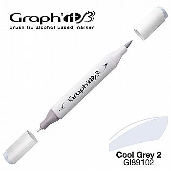 Маркер двухсторонний Brushmarker, Холодный серый 2 (9102), GI89102 Graph`it Маркер двухсторонний Brushmarker, Холодный серый 2 (9102), GI89102 Graph`it