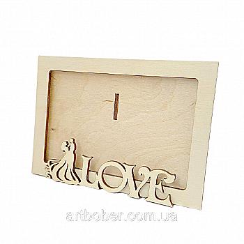 Заготівка з фанери Фоторамка "Love"-1, 100905 ArtBober Заготівка з фанери Фоторамка "Love"-1, 100905 ArtBober
