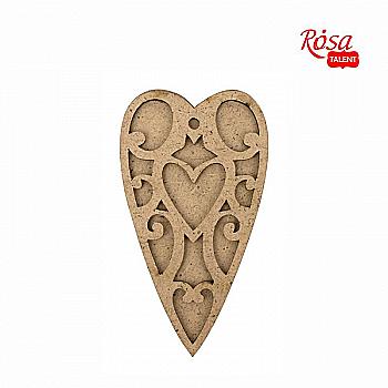 Заготовка Сердце 3D ажурное 3, ДВП, 2 шт 5,5*10 cм, Rosa Talent Заготовка Сердце 3D ажурное 3, ДВП, 2 шт 5,5*10 cм, Rosa Talent
