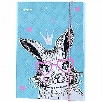 Папка для тетрадей В5 на резинке Cute Bunny, картон, K21-210-1 Папка для тетрадей В5 на резинке Cute Bunny, картон, K21-210-1