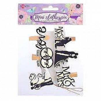 Набір прищіпок дерев`яних Mr&Mrs 6 шт., 742138