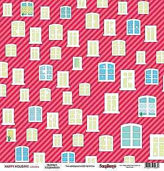 Бумага для скрапбукинга 30,5*30,5 см 180 гр/м двухсторон. Зимние каникулы. За окном