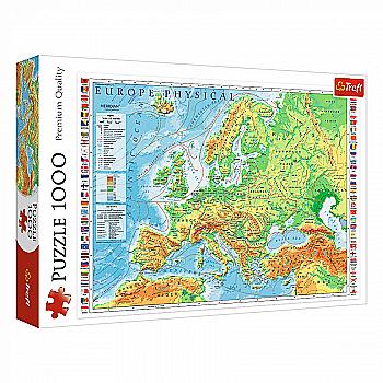 Пазл "1000" - Фізична карта Європи, Trefl, 10605 Пазл "1000" - Фізична карта Європи, Trefl, 10605