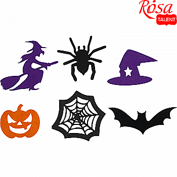 Набор заготовок "Halloween" 7, фетр, 6 шт, Rosa Talent Набор заготовок "Halloween" 7, фетр, 6 шт, Rosa Talent