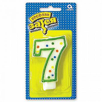 Свічка-цифра 7,6 см "7", 1502-0149