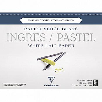 Склейка для пастели 30*40 см Ingres Pastel, 25 л. (130 г/м2), белая бумага, 96483C Clairefontaine Склейка для пастели 30*40 см Ingres Pastel, 25 л. (130 г/м2), белая бумага, 96483C Clairefontaine