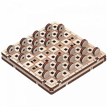 Деревянная 3D-модель игра "Шашки", 10307 Playwood 