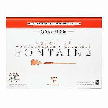 Склейка для акварели 30*40 см Fontaine WaterColor Satine 20 л. (300 г/м2) (горячий пресс), 96351C Склейка для акварели 30*40 см Fontaine WaterColor Satine 20 л. (300 г/м2) (горячий пресс), 96351C