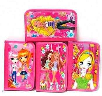 Пенал дв. обьем. односл. c 2 відв."Модницы" mix4 19.5*14*3, 5516-B