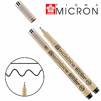 Лінер Pigma Micron (10), 0,6 мм, Чорний, Sakura Лінер Pigma Micron (10), 0,6 мм, Чорний, Sakura