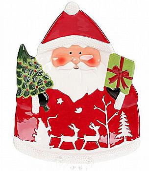 Блюдо новорічне "Санта з подарунками" 33 см, 827-833 Блюдо новорічне "Санта з подарунками" 33 см, 827-833
