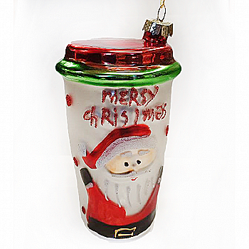 Ялинкова прикраса Стакан "Merry Christmas" 6,5*10,8 см, YQU2722-2 Ялинкова прикраса Стакан "Merry Christmas" 6,5*10,8 см, YQU2722-2