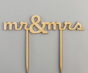 Заготовка деревянная Верхушка для торта "mr&mrs", ВТ4