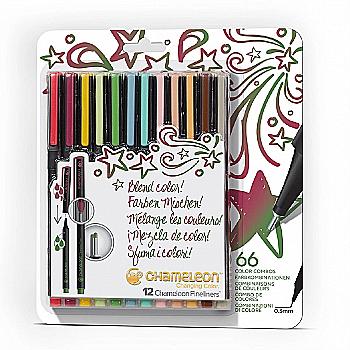 Набір ручок Chameleon Fineliner 12 шт. - Designer Colors, FL1202 Набір ручок Chameleon Fineliner 12 шт. - Designer Colors, FL1202