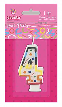 Свічка для торту "цифри" 4 EVENTA