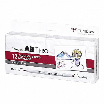 Набор маркеров двусторонних ABT Pro 12 цв. (0,5-5,5 мм), пастельные цвета, ABTP-12P-2 ТМ "Tombow" Набор маркеров двусторонних ABT Pro 12 цв. (0,5-5,5 мм), пастельные цвета, ABTP-12P-2 ТМ "Tombow"