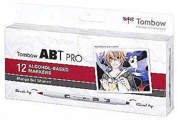 Набор маркеров двухсторонних ABT Pro 12 цв. (0,5-5,5 мм), манга цвета, ABTP-12P-5 ТМ "Tombow" Набор маркеров двухсторонних ABT Pro 12 цв. (0,5-5,5 мм), манга цвета, ABTP-12P-5 ТМ "Tombow"