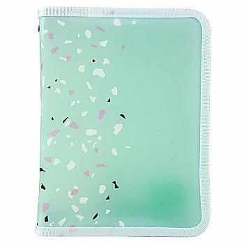 Папка объемная на молнии, А5+, Shine, аквамарин, 1808-18-A