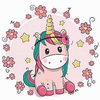 Набір для розпису по номерах 30*30 см "Єдиноріжка в квітах", 15504-AC