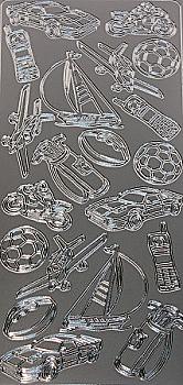 Контурні стікери Спортивна тема срібло SCB1526431 Контурні стікери Спортивна тема срібло SCB1526431