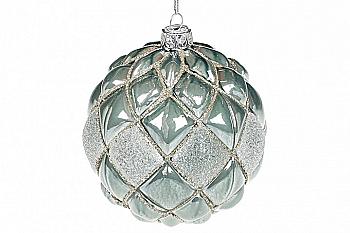 Куля ялинкова 10 см, зелений перламутр, NY15-750