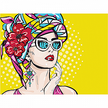 Полотно на картоні з контуром "Pop Art WOW 1" 30*40, бавовна, акрил, Rosa Start Полотно на картоні з контуром "Pop Art WOW 1" 30*40, бавовна, акрил, Rosa Start