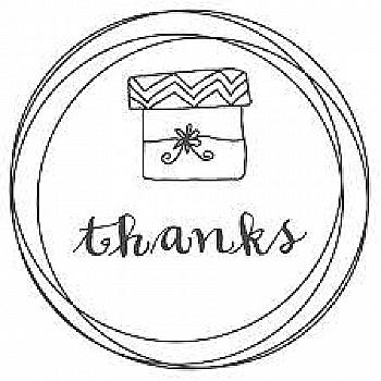 Штамп дерев`яний d=3,5 см "thanks", WE1002 ТМ "Woodies"