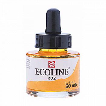 Краска акварельная жидкая Ecoline, (202), Желтая темная, 30 мл, Royal Talens Краска акварельная жидкая Ecoline, (202), Желтая темная, 30 мл, Royal Talens