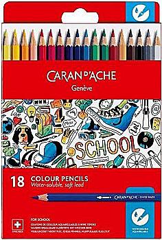 Набір акварельних олівців 18 кол. Caran d`Ache School Lin карт. бокс, 1290.718 Набір акварельних олівців 18 кол. Caran d`Ache School Lin карт. бокс, 1290.718