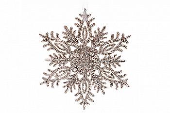 Ялинкова прикраса "Сніжинка" 15 см, шампань, 788-447