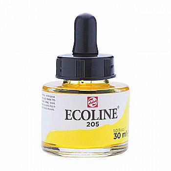 Краска акварельная жидкая Ecoline, (205), Желтая лимонная, 30 мл, Royal Talens Краска акварельная жидкая Ecoline, (205), Желтая лимонная, 30 мл, Royal Talens