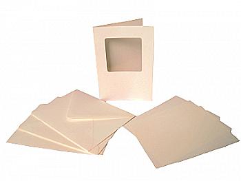 Набір заготовок для листівок "Квадрат" з конвертом, крем. (10,5х14,8см) 220г/м2, 5шт, Heyda (8508)