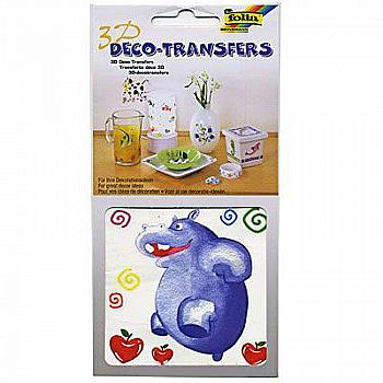 Наліпки 3D декоративні 10*10 см Бегемотик, 18119 Folia