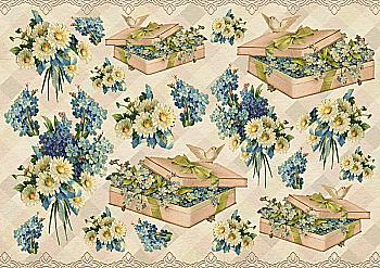 Карта декупажна А3 Незабудки, 40 г/м², Е 135 Vintage Design