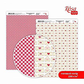 Бумага дизайнерская "Love" 3, двухсторонняя матовая, 21*29,7 см, 200 г/м2, Rosa Talent Бумага дизайнерская "Love" 3, двухсторонняя матовая, 21*29,7 см, 200 г/м2, Rosa Talent