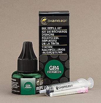 Чернило для заправки маркера Chameleon 25 мл - Evergreen (вечнозелёный, GR4), CT9047 Чернило для заправки маркера Chameleon 25 мл - Evergreen (вечнозелёный, GR4), CT9047