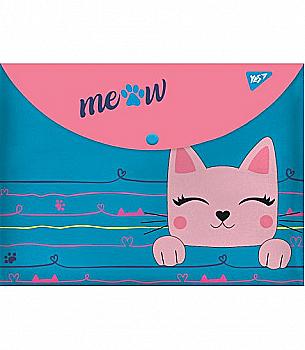 Папка-конверт на кнопці А4 "Cats", 491814 Yes