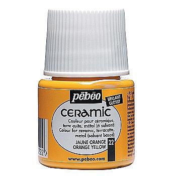 Краска лаковая по стеклу и керамике Ceramic 45 мл, оранжево-жёлтая, 025-022 ТМ "Pebeo" Краска лаковая по стеклу и керамике Ceramic 45 мл, оранжево-жёлтая, 025-022 ТМ "Pebeo"