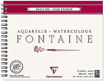 Альбом д/акварелі А4 Fontaine WaterColor 12 арк. (300 г/м2) на спіралі (холодний прес), дрібне зерно, 96314C Альбом д/акварелі А4 Fontaine WaterColor 12 арк. (300 г/м2) на спіралі (холодний прес), дрібне зерно, 96314C